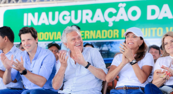 Caiado, Gracinha e Daniel inauguram pavimentação da GO-108 em Guarani de Goiás